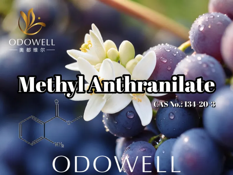 ​ODOWELL rekomenduoja metilo antranilatą naudoti vynuogėms, apelsinų žiedams ir neroliui